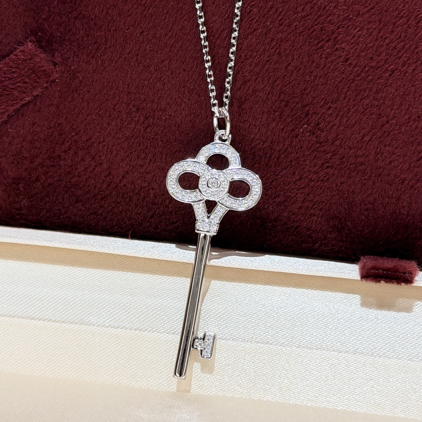 Tiffany & Co Silver Key Pendant with Diamonds Tiffany & Co Silver Key Pendant with Diamonds